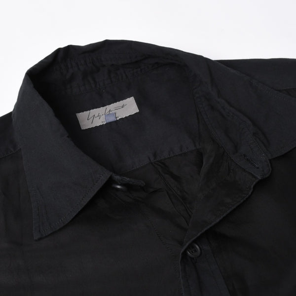 YOHJI YAMAMOTO POUR HOMME ヨウジヤマモト プールオム 長袖シャツ H0-B04-801 コットン キュプラ ブラック サイズ2 美品 中古 4a008165