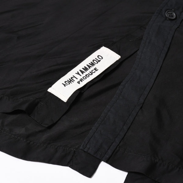 YOHJI YAMAMOTO POUR HOMME ヨウジヤマモト プールオム 長袖シャツ H0-B04-801 コットン キュプラ ブラック サイズ2 美品 中古 4a008165
