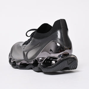 New and unused Mizuno Wave Sorayama Prophecy Sneakers Black Metallic Silver Sneakers Shoes Size 29cm Used 4a008184