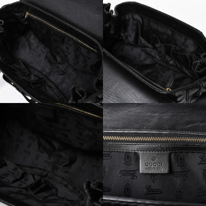 GUCCI Gucci Queen Boston bag handbag 189883 Tom Ford period Made in Italy Patent leather Black Gold hardware Good condition Used 4a008267