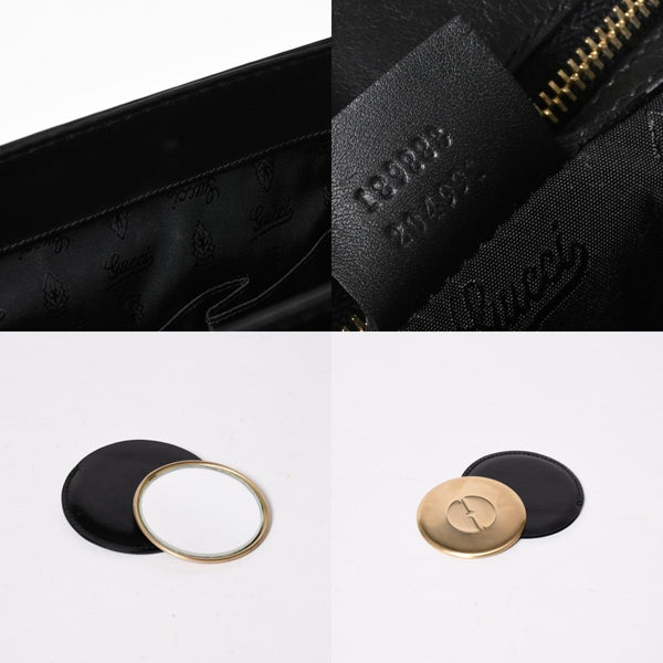 GUCCI Gucci Queen Boston bag handbag 189883 Tom Ford period Made in Italy Patent leather Black Gold hardware Good condition Used 4a008267