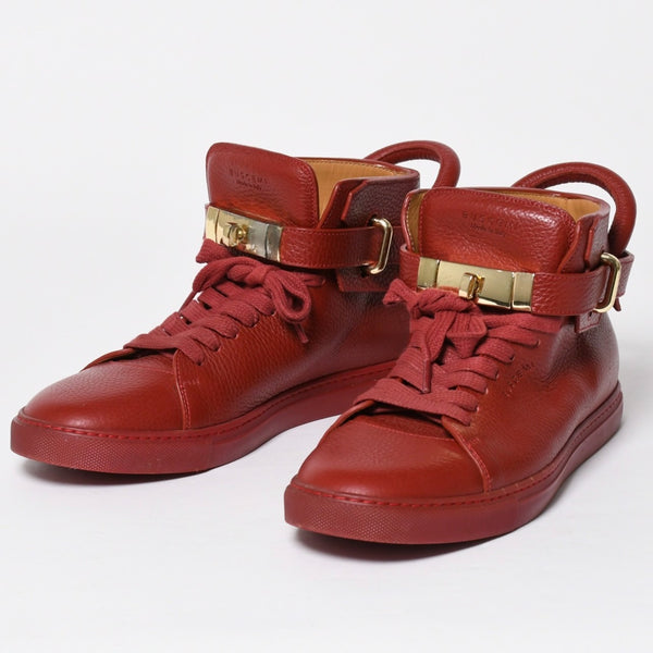 BUSCEMI ブシェミ ハイカットスニーカー スニーカー レザー レッド ゴールド金具 サイズ42 美品 中古 4a008315