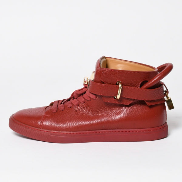 BUSCEMI ブシェミ ハイカットスニーカー スニーカー レザー レッド ゴールド金具 サイズ42 美品 中古 4a008315