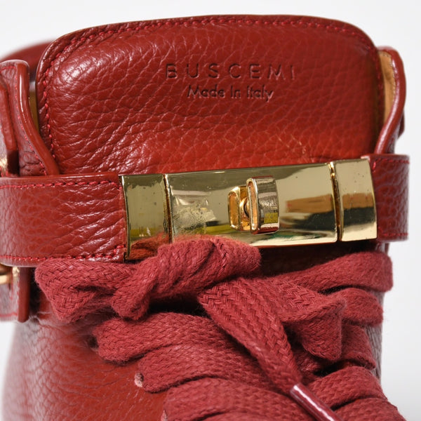 BUSCEMI ブシェミ ハイカットスニーカー スニーカー レザー レッド ゴールド金具 サイズ42 美品 中古 4a008315