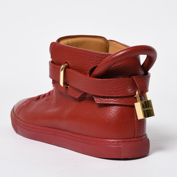 BUSCEMI ブシェミ ハイカットスニーカー スニーカー レザー レッド ゴールド金具 サイズ42 美品 中古 4a008315
