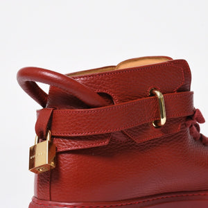 BUSCEMI ブシェミ ハイカットスニーカー スニーカー レザー レッド ゴールド金具 サイズ42 美品 中古 4a008315