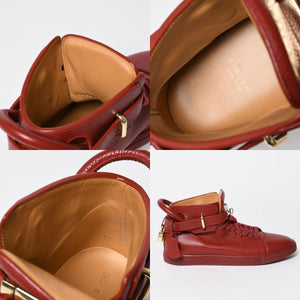 BUSCEMI ブシェミ ハイカットスニーカー スニーカー レザー レッド ゴールド金具 サイズ42 美品 中古 4a008315