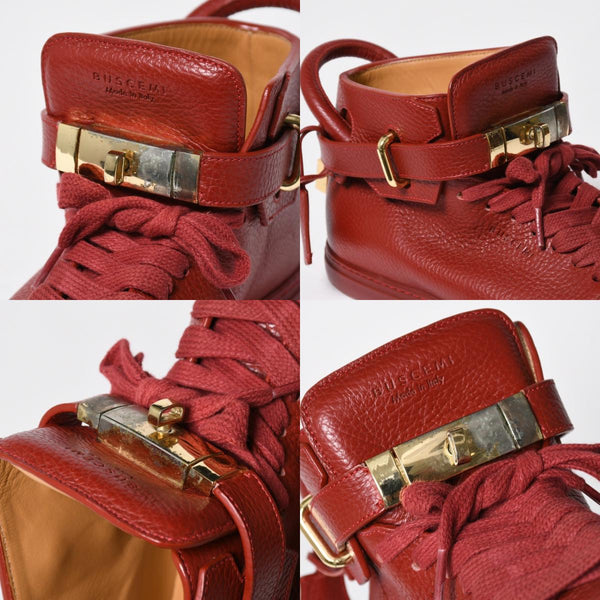 BUSCEMI ブシェミ ハイカットスニーカー スニーカー レザー レッド ゴールド金具 サイズ42 美品 中古 4a008315