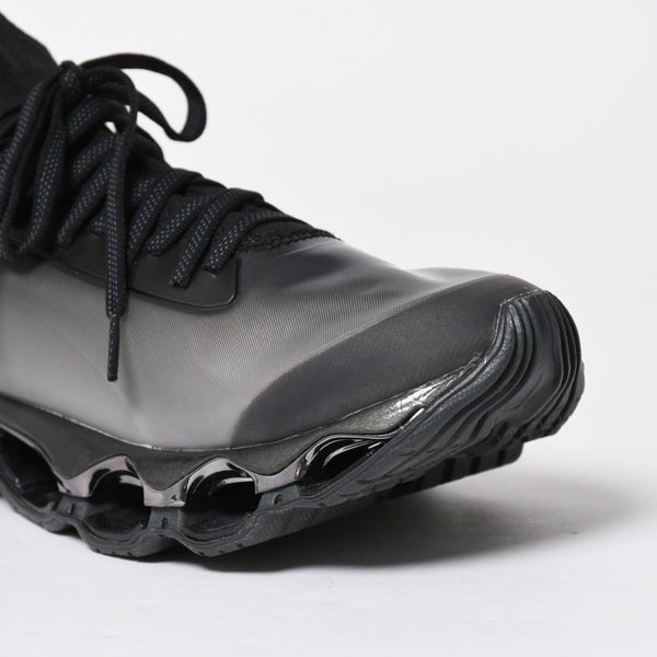 New and unused Mizuno Wave Sorayama Prophecy Sneakers Black Metallic Silver Sneakers Shoes Size 29cm Used 4a008184