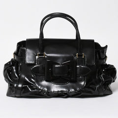 GUCCI Gucci Queen Boston bag handbag 189883 Tom Ford period Made in Italy Patent leather Black Gold hardware Good condition Used 4a008267