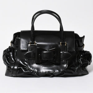 GUCCI Gucci Queen Boston bag handbag 189883 Tom Ford period Made in Italy Patent leather Black Gold hardware Good condition Used 4a008267