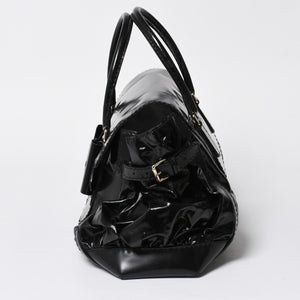 GUCCI Gucci Queen Boston bag handbag 189883 Tom Ford period Made in Italy Patent leather Black Gold hardware Good condition Used 4a008267