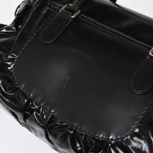 GUCCI Gucci Queen Boston bag handbag 189883 Tom Ford period Made in Italy Patent leather Black Gold hardware Good condition Used 4a008267