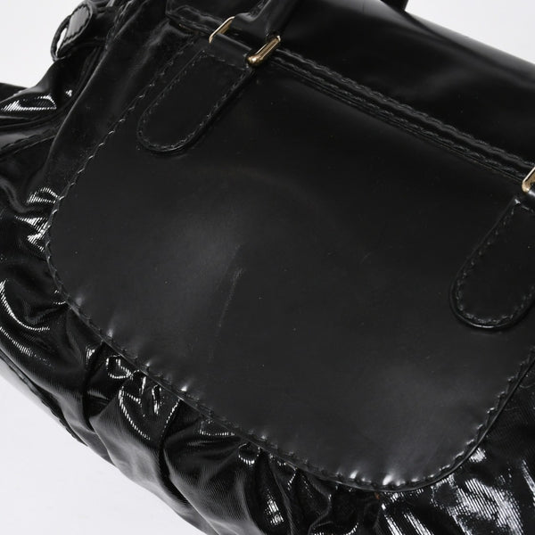 GUCCI Gucci Queen Boston bag handbag 189883 Tom Ford period Made in Italy Patent leather Black Gold hardware Good condition Used 4a008267