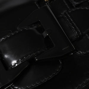 GUCCI Gucci Queen Boston bag handbag 189883 Tom Ford period Made in Italy Patent leather Black Gold hardware Good condition Used 4a008267