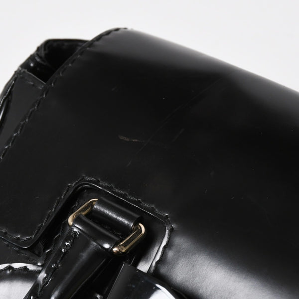 GUCCI Gucci Queen Boston bag handbag 189883 Tom Ford period Made in Italy Patent leather Black Gold hardware Good condition Used 4a008267