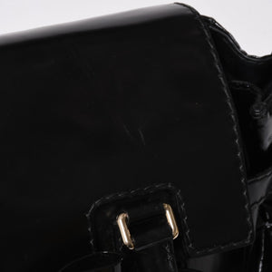 GUCCI Gucci Queen Boston bag handbag 189883 Tom Ford period Made in Italy Patent leather Black Gold hardware Good condition Used 4a008267