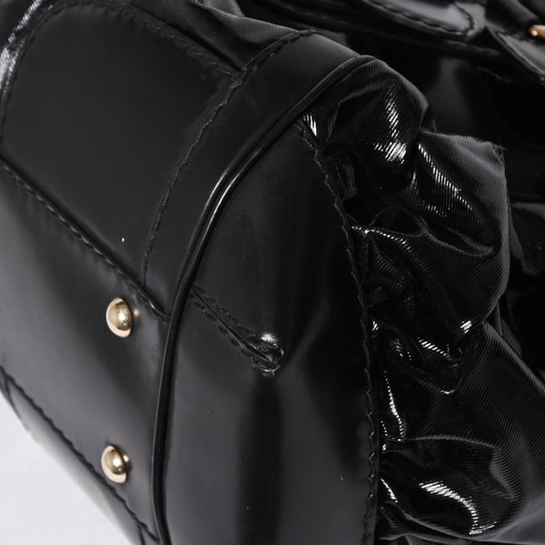 GUCCI Gucci Queen Boston bag handbag 189883 Tom Ford period Made in Italy Patent leather Black Gold hardware Good condition Used 4a008267