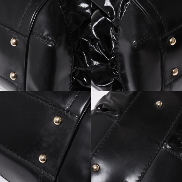 GUCCI Gucci Queen Boston bag handbag 189883 Tom Ford period Made in Italy Patent leather Black Gold hardware Good condition Used 4a008267