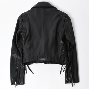 Very Good Condition CHROME HEARTS Jacket Riders Leather Jacket Leather Jacket JJDEAN Black Silver 925 Size S Used 4a008357