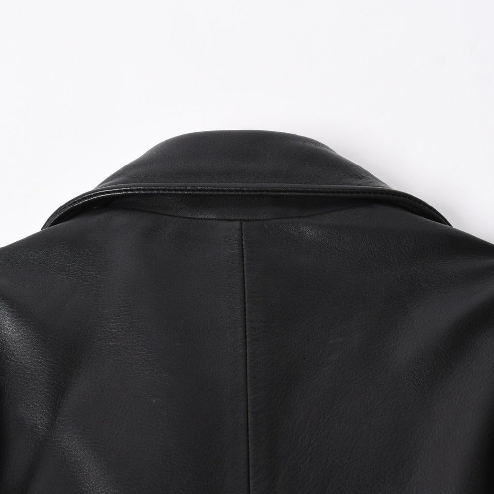 極美品 CHROME HEARTS クロムハーツ ジャケット ライダーズレザージャケット レザージャケット JJDEAN ブラック シルバー925 サイズS 中古 4a008357