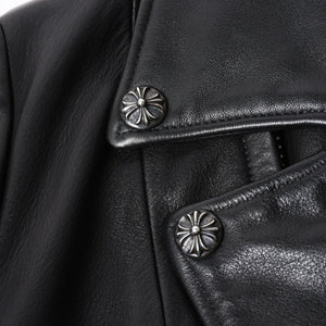 Very Good Condition CHROME HEARTS Jacket Riders Leather Jacket Leather Jacket JJDEAN Black Silver 925 Size S Used 4a008357