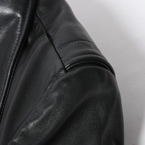Very Good Condition CHROME HEARTS Jacket Riders Leather Jacket Leather Jacket JJDEAN Black Silver 925 Size S Used 4a008357