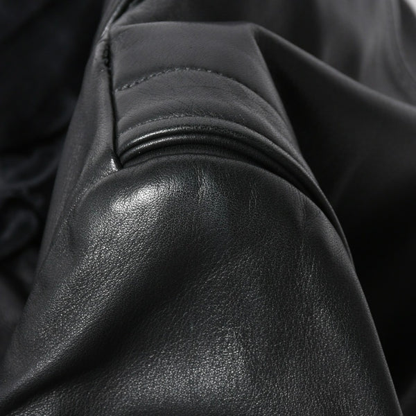 Very Good Condition CHROME HEARTS Jacket Riders Leather Jacket Leather Jacket JJDEAN Black Silver 925 Size S Used 4a008357