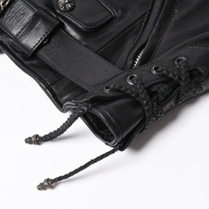 Very Good Condition CHROME HEARTS Jacket Riders Leather Jacket Leather Jacket JJDEAN Black Silver 925 Size S Used 4a008357