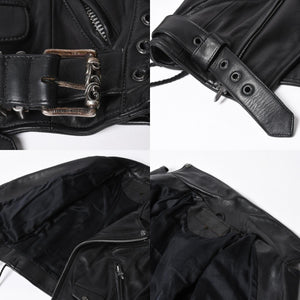 Very Good Condition CHROME HEARTS Jacket Riders Leather Jacket Leather Jacket JJDEAN Black Silver 925 Size S Used 4a008357