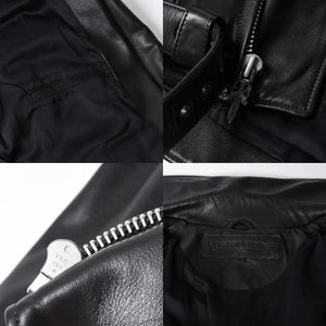 Very Good Condition CHROME HEARTS Jacket Riders Leather Jacket Leather Jacket JJDEAN Black Silver 925 Size S Used 4a008357