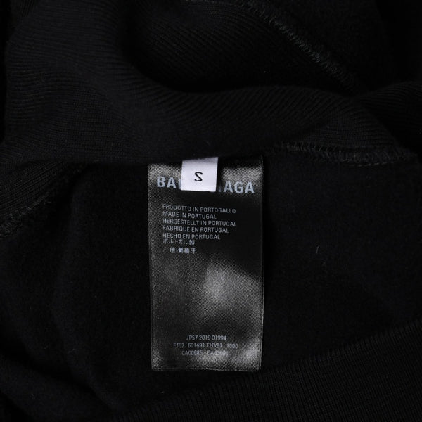 Like new BALENCIAGA Sweatshirt Black 19AW Cristobal Sweatshirt BB embroidery 601491 Used 4a008169