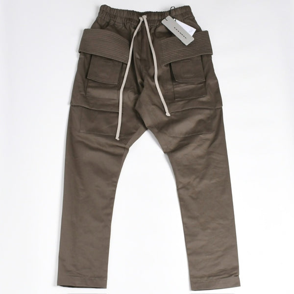 New and unused Rick Owens DRKSHDW Dark Shadow Krech Cargo Drawstring Pants Gray Brown DU02C5376-TW Used 4a008578
