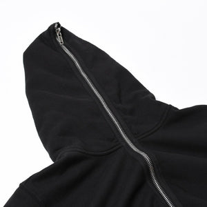 新品同様品 Rick Owens リックオウエンス DRKSHDW ダークシャドウ パーカー フーディー サイズXS ブラック シルバー金具 DU01D1283-F 中古 4a008579
