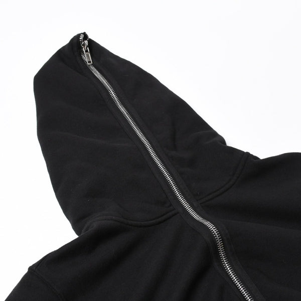 新品同様品 Rick Owens リックオウエンス DRKSHDW ダークシャドウ パーカー フーディー サイズXS ブラック シルバー金具 DU01D1283-F 中古 4a008579