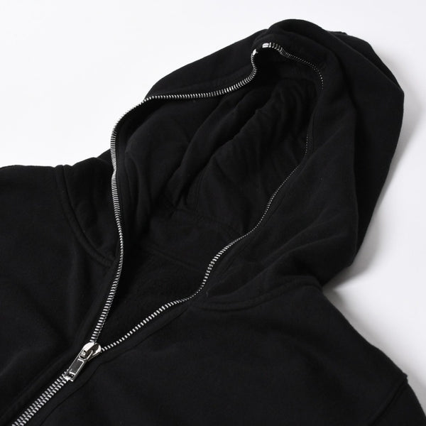 新品同様品 Rick Owens リックオウエンス DRKSHDW ダークシャドウ パーカー フーディー サイズXS ブラック シルバー金具 DU01D1283-F 中古 4a008579