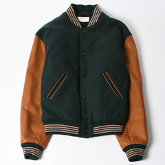 極美品 SAINT LAURENT サンローラン 17AW アウター ジャケット サイズ46 ダークグリーン ブラウン オレンジ 494172 Y180W 中古 4a008358