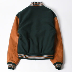 極美品 SAINT LAURENT サンローラン 17AW アウター ジャケット サイズ46 ダークグリーン ブラウン オレンジ 494172 Y180W 中古 4a008358