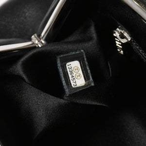 Very Good Condition CHANEL Clutch Bag Matelasse Black Lambskin Silver Hardware No. 13 Used 4a008197