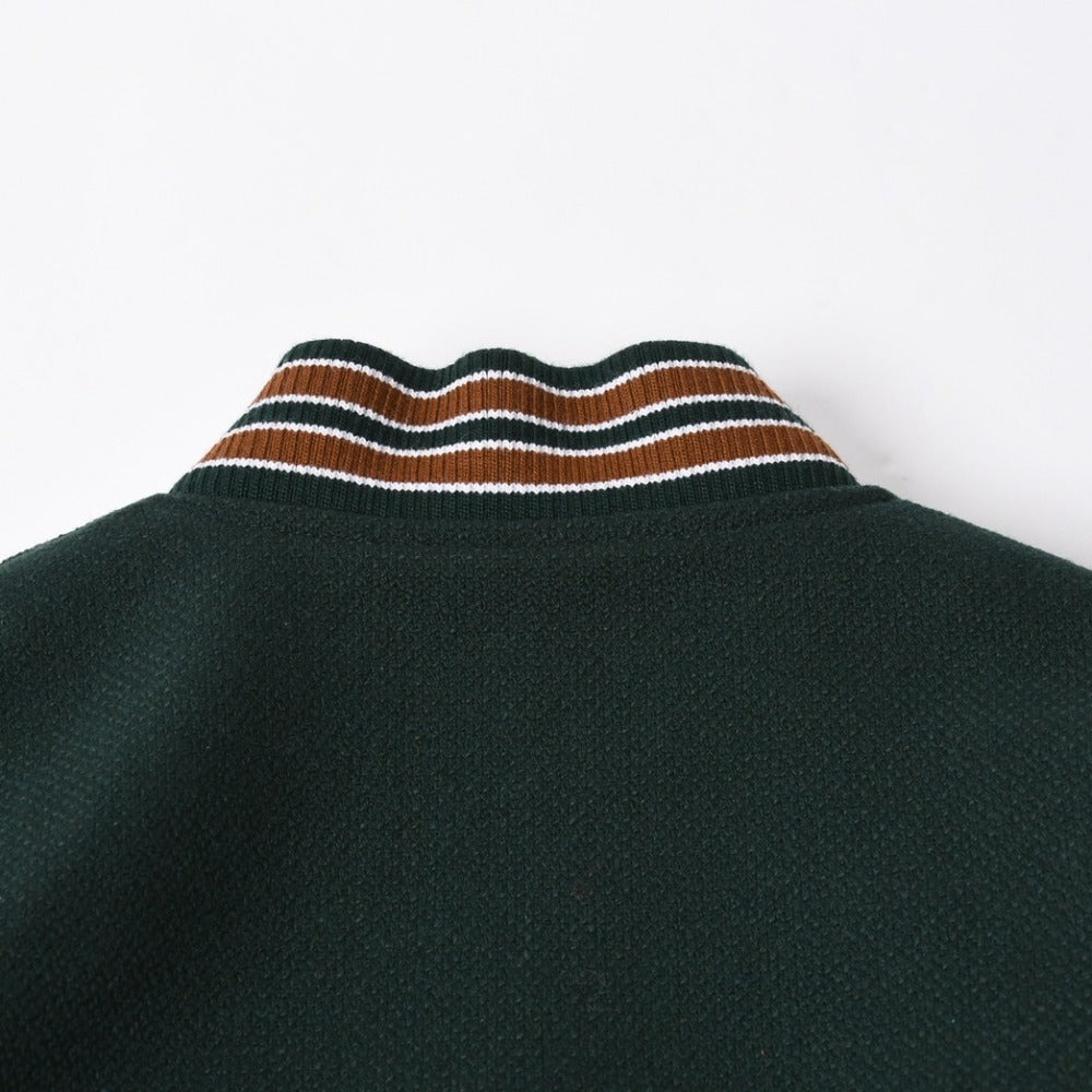 極美品 SAINT LAURENT サンローラン 17AW アウター ジャケット サイズ46 ダークグリーン ブラウン オレンジ 494172 Y180W 中古 4a008358