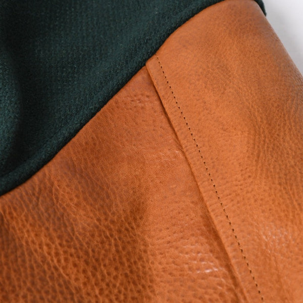 極美品 SAINT LAURENT サンローラン 17AW アウター ジャケット サイズ46 ダークグリーン ブラウン オレンジ 494172 Y180W 中古 4a008358