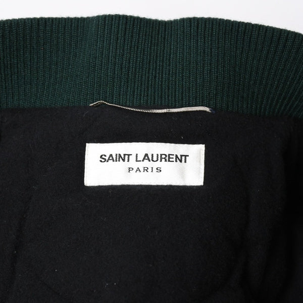 極美品 SAINT LAURENT サンローラン 17AW アウター ジャケット サイズ46 ダークグリーン ブラウン オレンジ 494172 Y180W 中古 4a008358