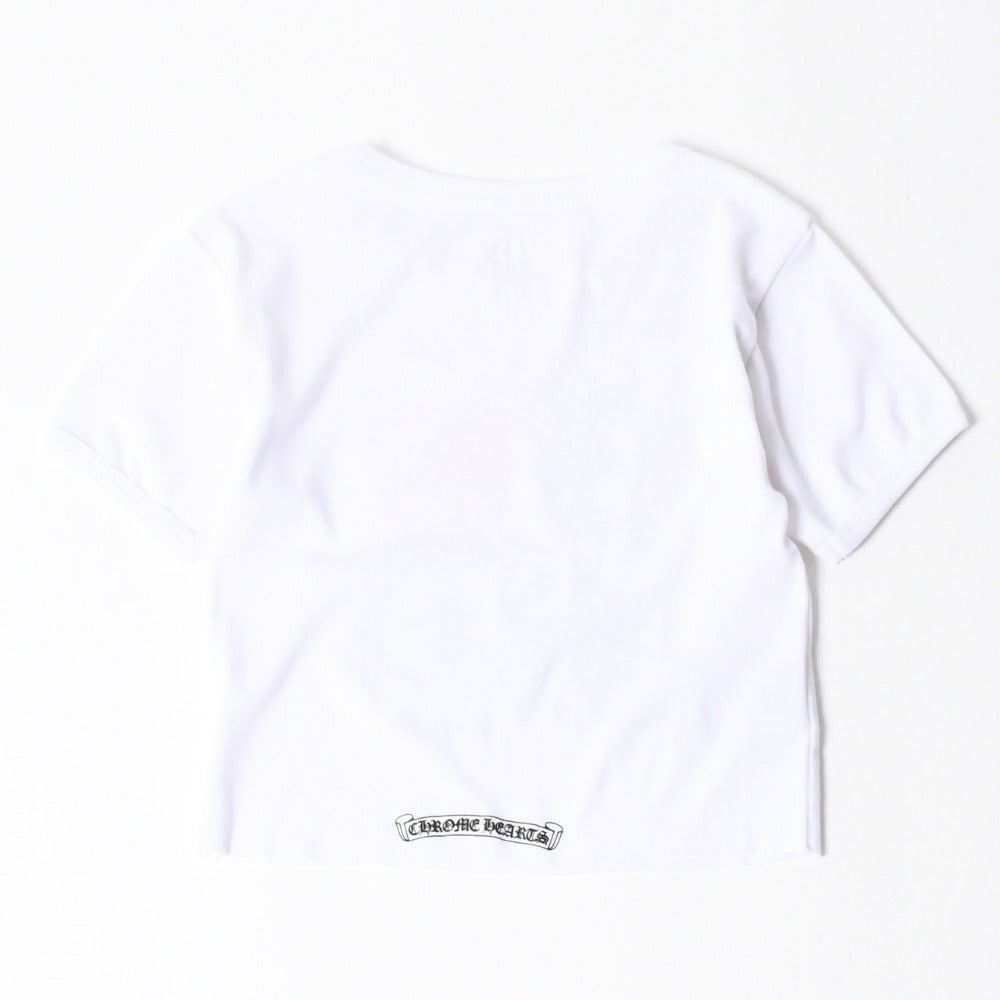 新品未使用 CHROME HEARTS クロムハーツ ヴァインハート クロップド 半袖Tシャツ サイズO/S ホワイト I♡ NY ニューヨーク限定 中古 4a007554
