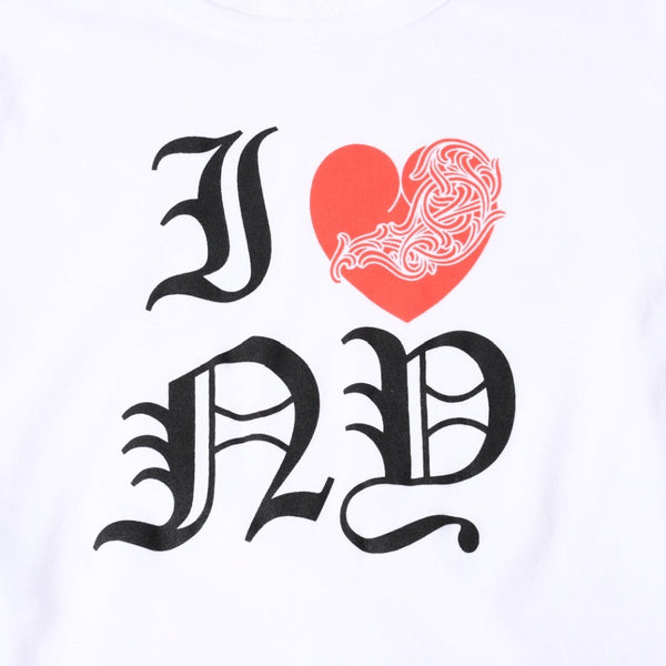 新品未使用 CHROME HEARTS クロムハーツ ヴァインハート クロップド 半袖Tシャツ サイズO/S ホワイト I♡ NY ニューヨーク限定 中古 4a007554