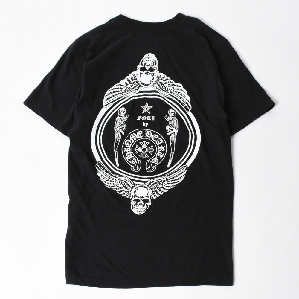 極美品 CHROME HEARTS クロムハーツ 半袖 Tシャツ 半袖Tシャツ ジョー・フォティ ブラック ホワイト サイズS 中古 4a007943