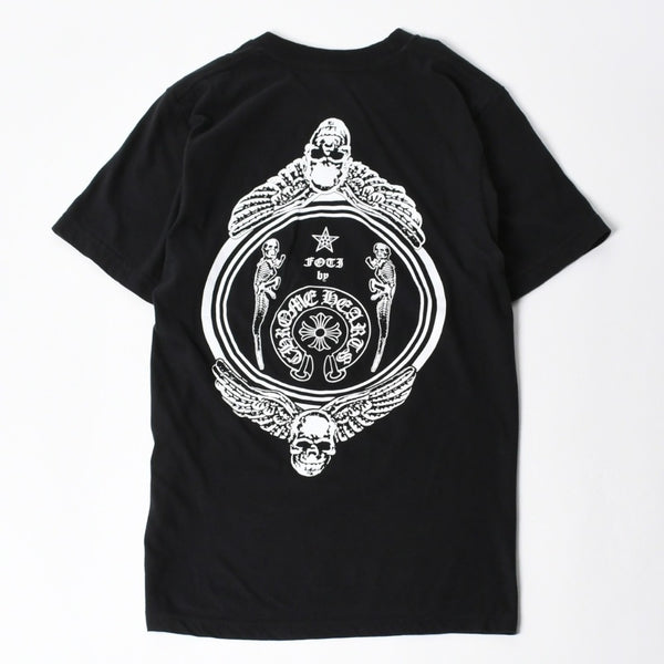 極美品 CHROME HEARTS クロムハーツ 半袖 Tシャツ 半袖Tシャツ ジョー・フォティ ブラック ホワイト サイズS 中古 4a007943
