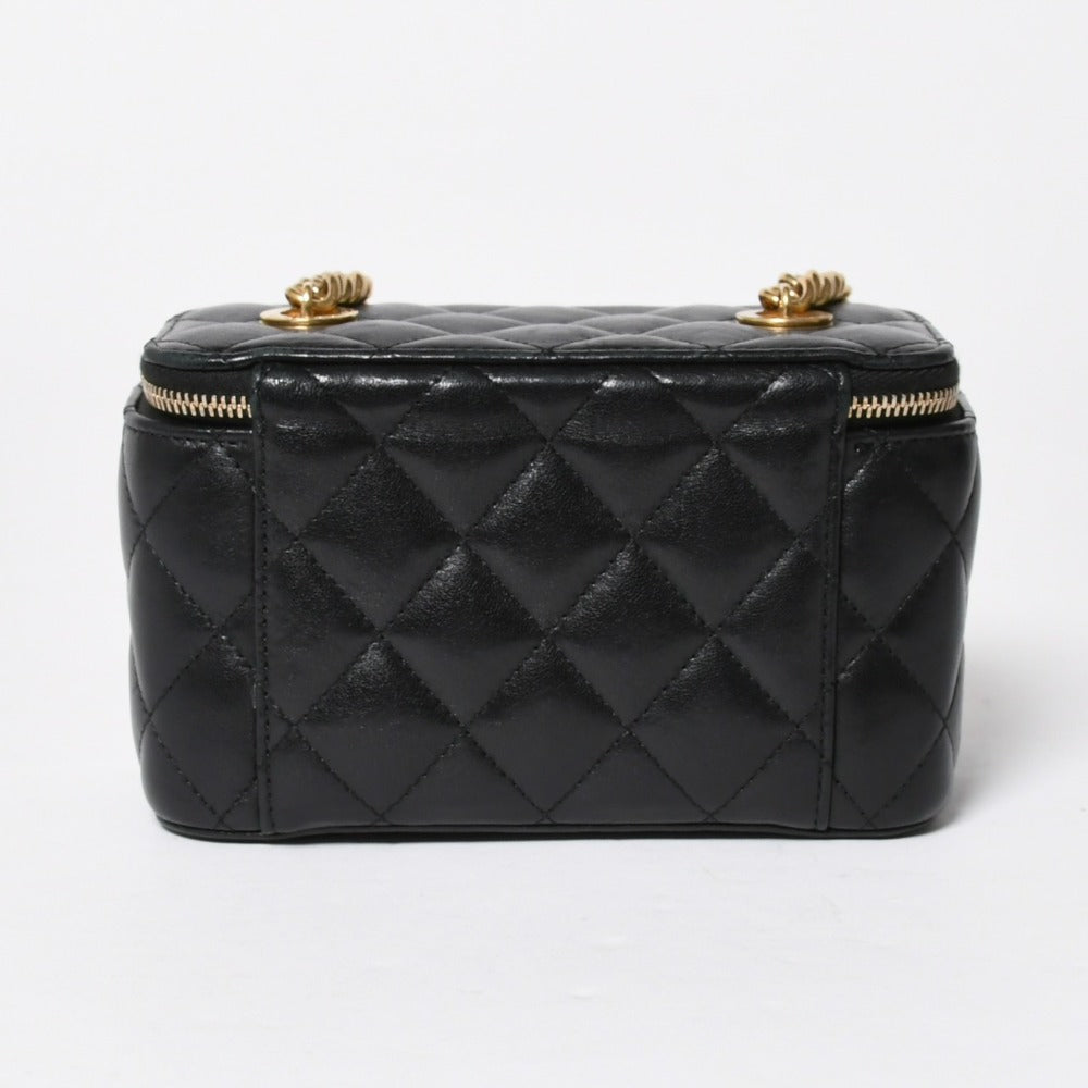 極美品 CHANEL シャネル バニティ チェーンショルダーバッグ ブラック