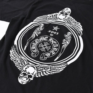 極美品 CHROME HEARTS クロムハーツ 半袖 Tシャツ 半袖Tシャツ ジョー・フォティ ブラック ホワイト サイズS 中古 4a007943