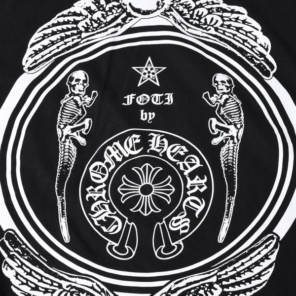 極美品 CHROME HEARTS クロムハーツ 半袖 Tシャツ 半袖Tシャツ ジョー・フォティ ブラック ホワイト サイズS 中古 4a007943