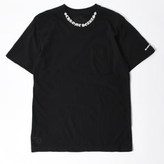 極美品 CHROME HEARTS クロムハーツ Tシャツ 半袖Tシャツ ネックロゴ ポケットロゴ ブラック ホワイト サイズM 中古 4a008297